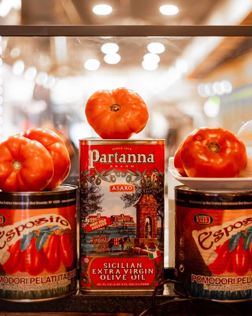 Imported olive oil and fresh tomatoes